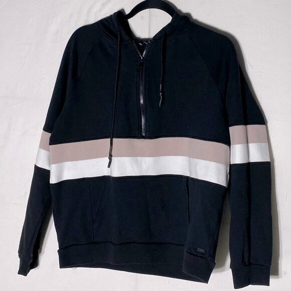 5/$25 Marc New York Performance Black Pink White Stripe 1/4 Zip Hoodie M - Picture 14 of 14